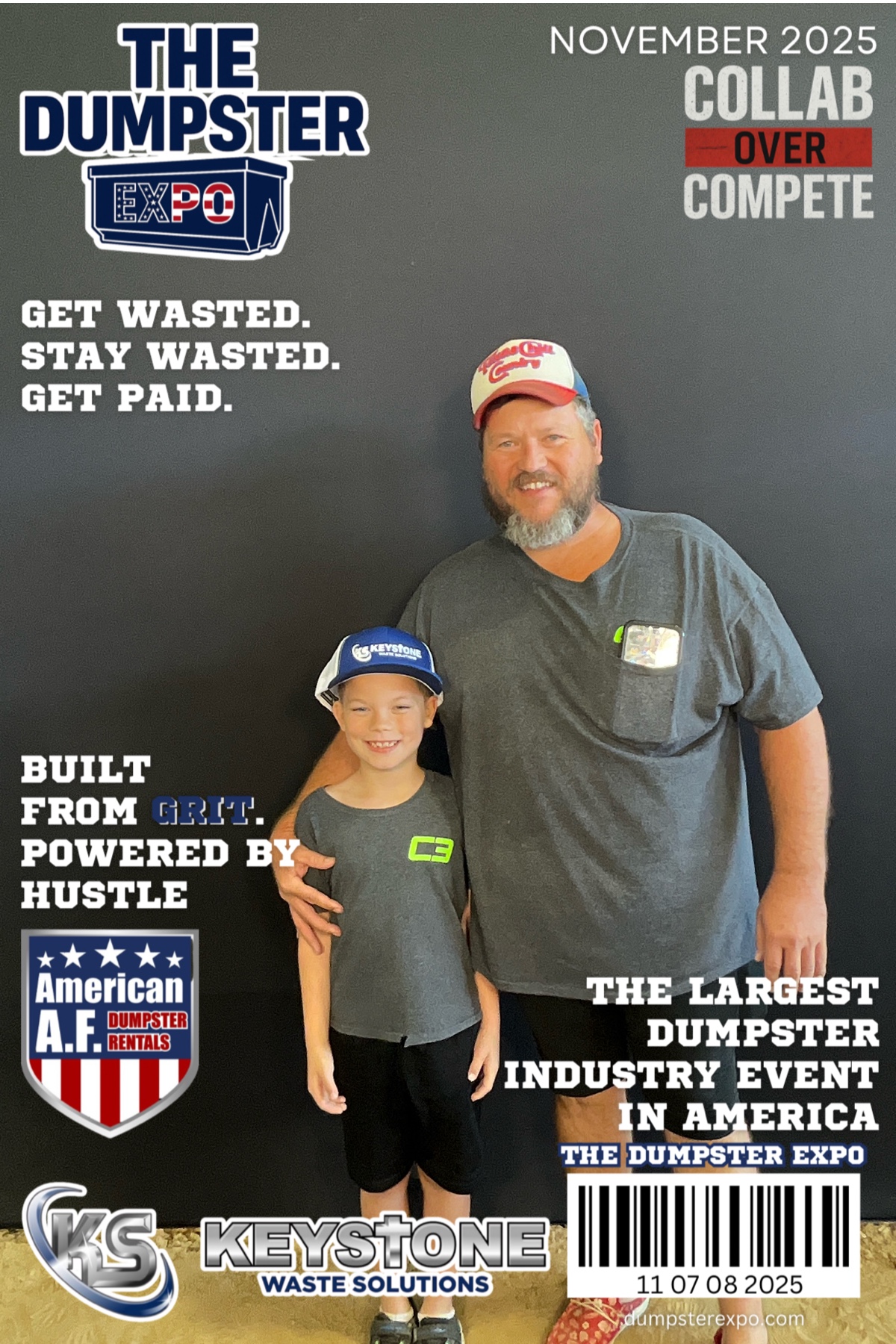 Father and son at the Dumpster Expo